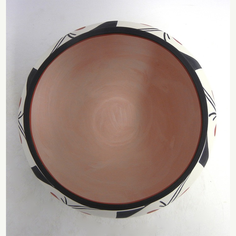 Acoma David Antonio Handmade and Hand Painted Polychrome Floral Pattern Jar