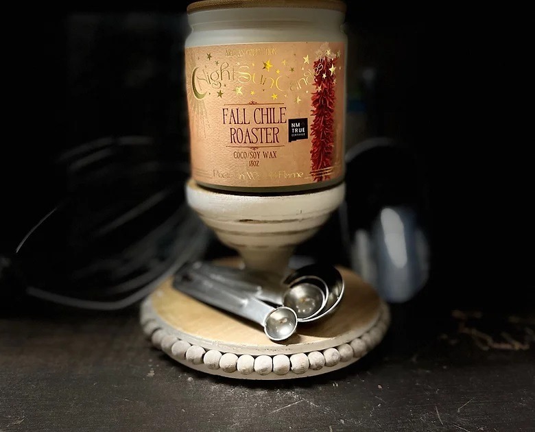 Sunshine Alchemist fall chile roaster candle